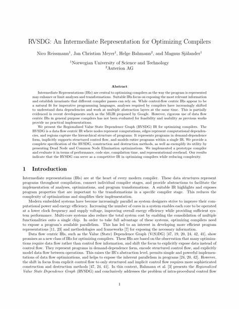 Rvsdg: An Intermediate Representation for Optimizing Compilers [pdf]