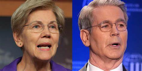 Elizabeth Warren presses Bessent for answers after his remarks at private Wall Street event