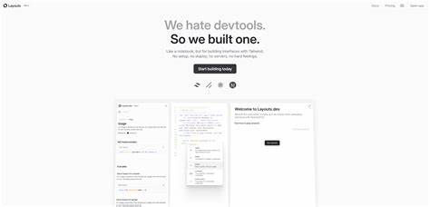 Layouts.dev – A notebook for building interfaces with Tailwind and Shadcn/UI