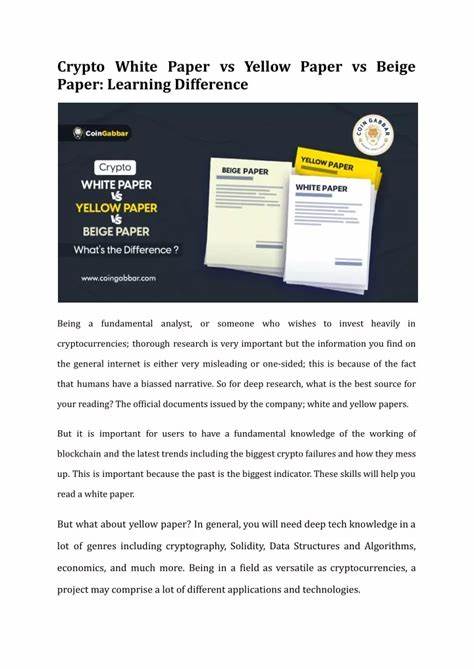 Crypto White Paper vs Yellow Paper vs Beige Paper: Learning Difference