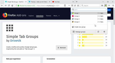 Firefox WebExtensions Support for Tab Groups