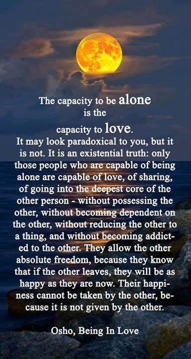 Buid some capacity to be alone