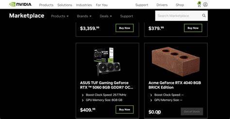 Nvidia's official website now listing "GeForce RTX 4040 BRICK Edition