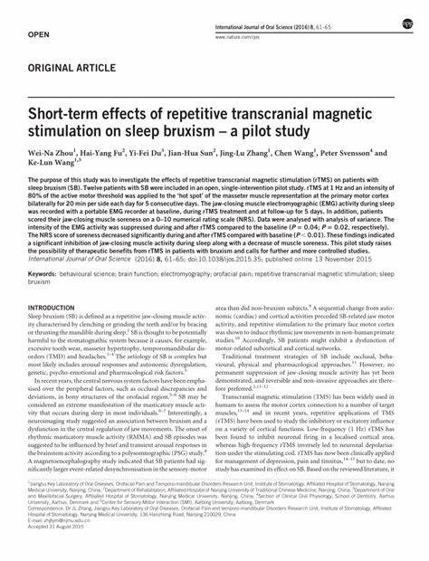 Effects of repetitive transcranial magnetic stimulation on sleep bruxism