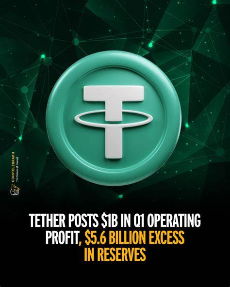 Tether posts $1B in Q1 operating profit, $5.6 billion excess in reserves
