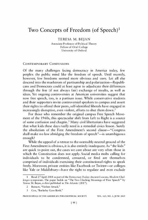 Two Concepts of Freedom of Speech (2017)