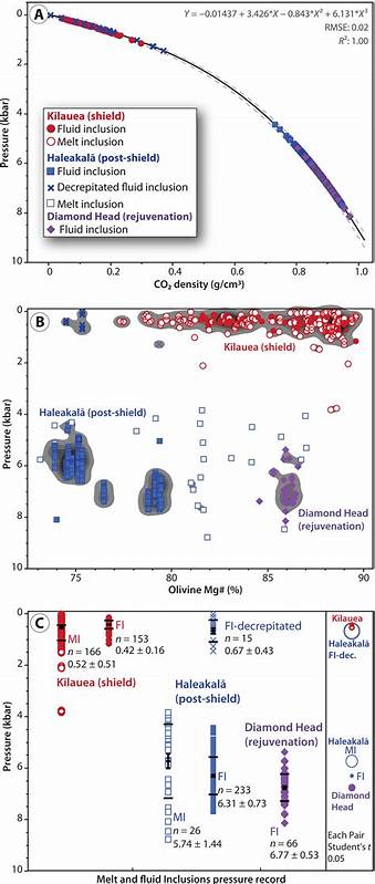Crustal to mantle melt storage during the evolution of Hawaiian volcanoes