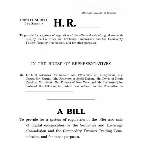 Bipartisan lawmakers roll out CLARITY Act, shift crypto spot rule to CFTC