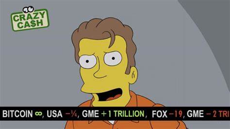 A 'Simpsons' episode comically predicts bitcoin's price will surge to infinity — and GameStop's stock will fluctuate ridiculously in the future