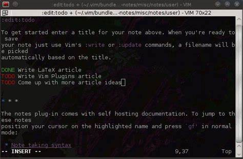 Vim-Dan Plugin "Documents and Notes