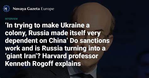 „Bei dem Versuch, die Ukraine zu einer Kolonie zu machen, hat sich Russland stark von China abhängig gemacht.“ Funktionieren Sanktionen und ist… - Neue Zeitung. Europa
