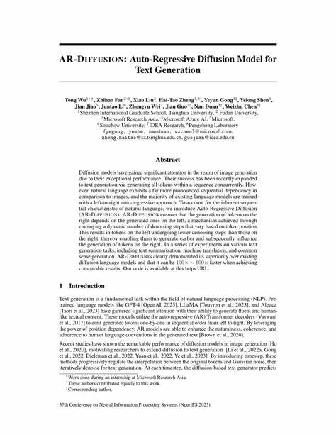 AR-Diffusion: Auto-Regressive Diffusion Model for Text Generation