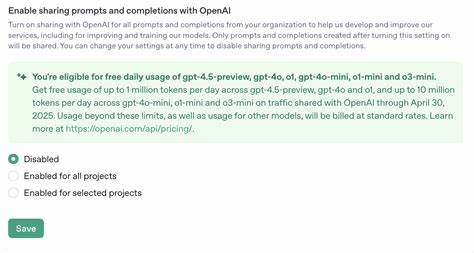 Complimentary tokens on prompts and completions shared with OpenAI