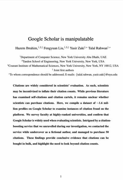 Google Scholar Is Manipulatable