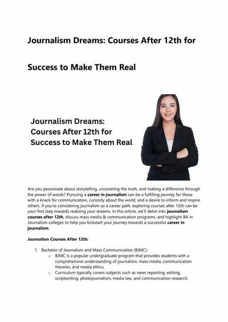 Journalism Dreams