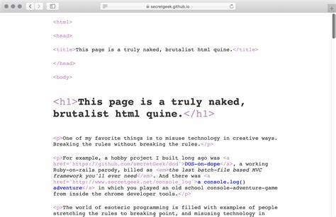 Page is a naked, brutalist HTML quine (2019)