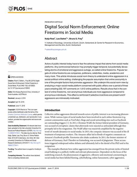 Digital Social Norm Enforcement: Online Firestorms in Social Media (2016)
