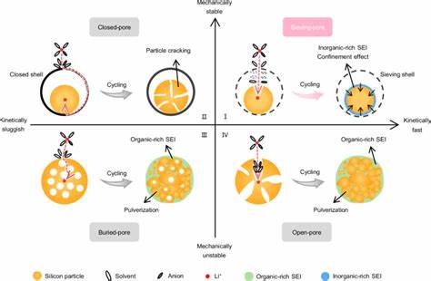 Sieving pores: stable,fast alloying chemistry of Si -electrodes in Li-ion batt