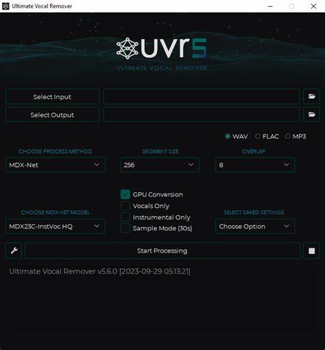 Ultimate Vocal Remover GUI, a FOSS audio stem splitter