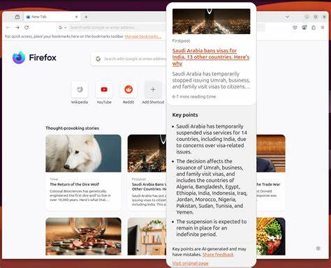 Firefox 139 adds experimental AI-powered link previews