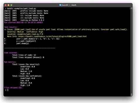 Bandit: Find common security issues in Python code