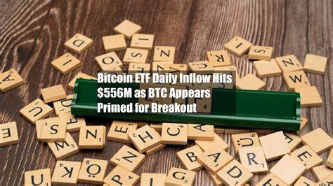 Bitcoin ETF Daily Inflow Hits $556M as BTC Appears Primed for Breakout