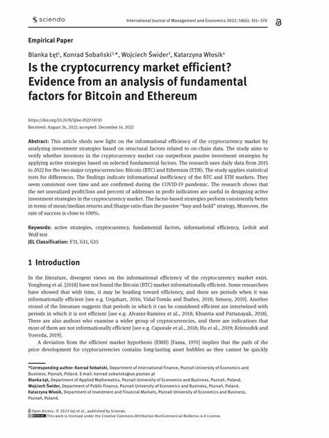 Market efficiency of cryptocurrency: evidence from the Bitcoin market - Nature.com