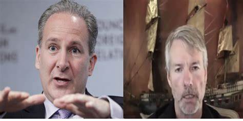Bitcoin critic Peter Schiff and MicroStrategy's Michael Saylor faced off in a heated Twitter spat over their views on cryptocurrencies
