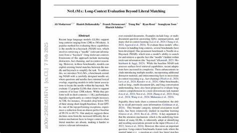 NoLiMa: Long-Context Evaluation Beyond Literal Matching