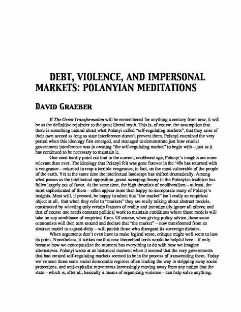 Debt, Violence, and Impersona Markets: Polanyian Meditations