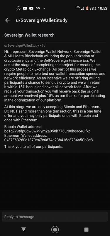 [Scam Alert] “Sovereign Wallet” Cryptocurrency Scam on Reddit - Trend Micro News