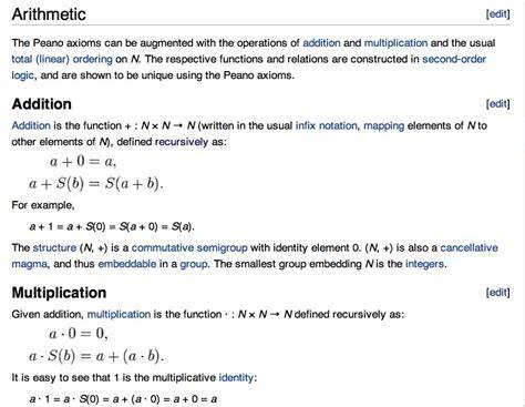 How multiplication is defined in Peano arithmetic