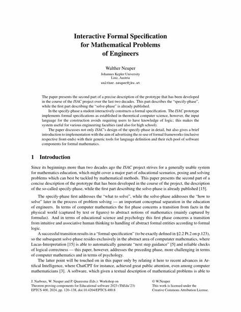 Interactive Formal Specifications