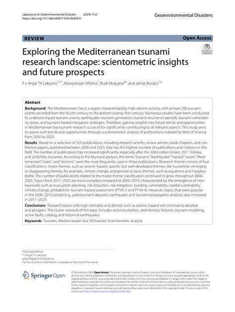 Exploring the Mediterranean tsunami research landscape