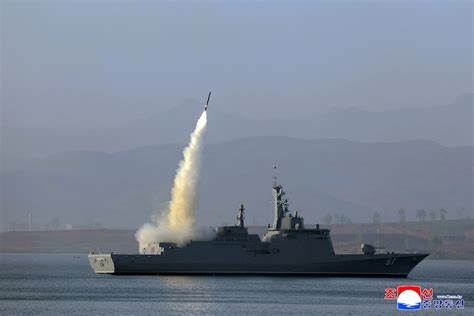 North Korea conducts first test firing of new warship