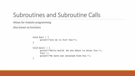 Subroutines in Low Level Code [video]
