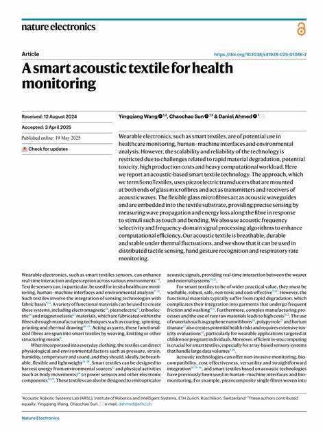 A smart acoustic textile for health monitoring
