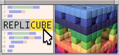 Replicube a puzzle game about writing code to create shapes
