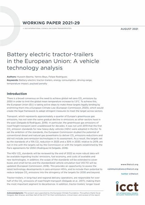 Batterieelektrische Sattelzugmaschinen in der Europäischen Union: Eine Analyse der Fahrzeugtechnologie
