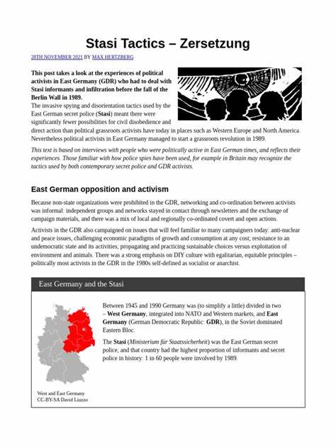 East German Stasi Tactics – Zersetzung (2021)