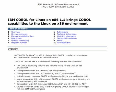 New PostgreSQL Support in IBM COBOL for Linux on x86