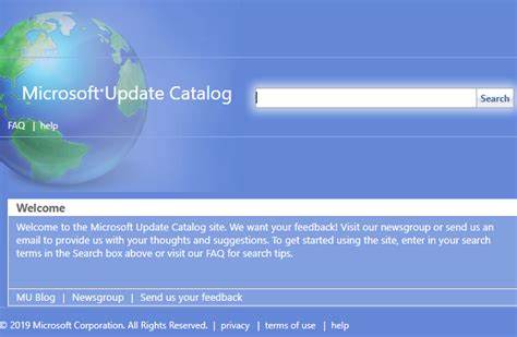 Microsoft Update Catalogue