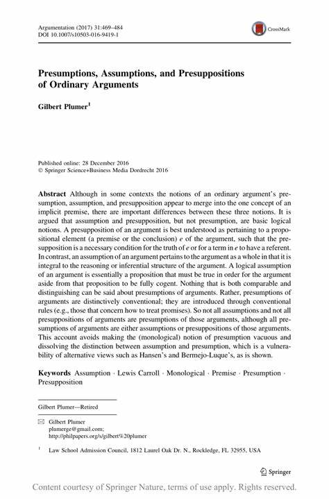 Appendix: Assumptions, Presumptions, Suppositions, and Presuppositions
