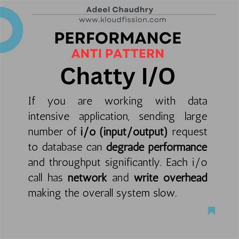 Chatty I/O antipattern (2022)
