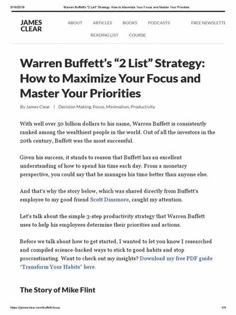 Warren Buffett's "2 List" Strategy: How to Maximize Your Focus