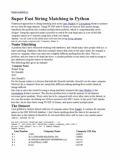 Even Faster String Matching in Python