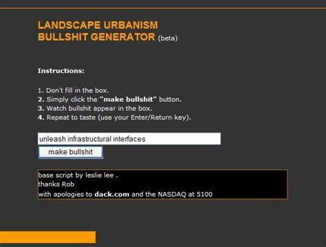 Landscape Urbanism Bullshit Generator