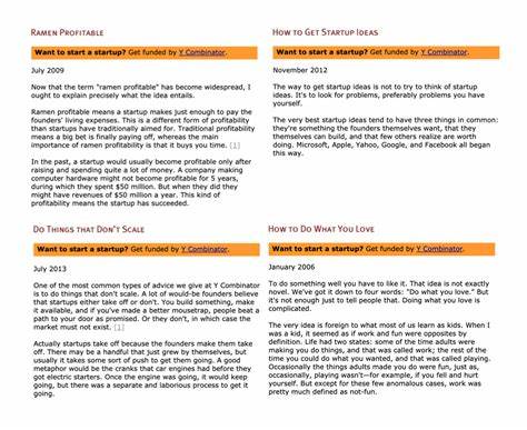 All of Paul Graham's essays in 100 words and organized