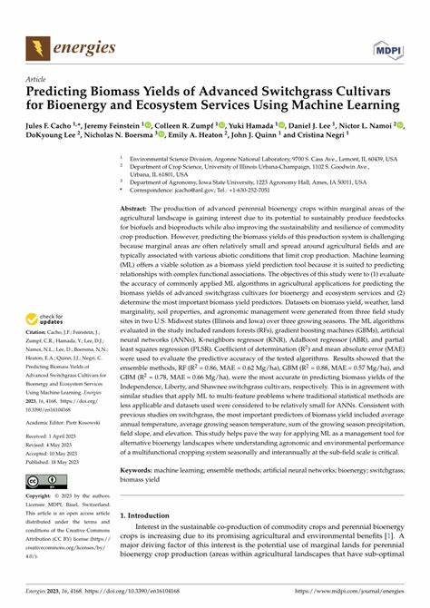 Field-scale evaluation of ecosystem service benefits of bioenergy switchgrass