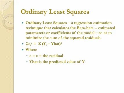 Ordinary least squares from first principles